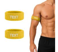 TOPTIE 2 fasce per bicipiti personalizzate per calcio, polsini in spugna per il sudore, fasce per gambe ricamate con logo (oro)