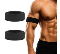 TOPTIE 2 pezzi Fasce per bicipiti per calcio, Fasce per il sudore in spugna per braccia e gambe per lo sport (un paio)