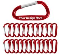 TopTie 24PCS Moschettoni Personalizzati Clip, Mini Moschettone Inciso Portachiavi Resistente 3 Pollici a Forma di D