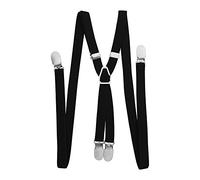 TOPTIE Bretelle Regolabili da Uomo con Clip - 1,5 cm Larghezza X Forma Bretelle Uomo - Nero