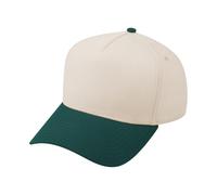 TOPTIE Cappellino da camionista a 5 pannelli, in cotone, per bambini dai 2 ai 7 anni, Beige Verde Scuro, Taglia unica