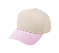 TOPTIE Cappellino da camionista a 5 pannelli, in cotone, per bambini dai 2 ai 7 anni, rosa beige, Taglia unica