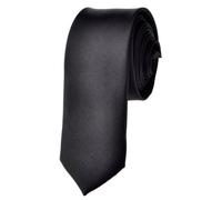 TopTie Cravatta nera uomo sottile Cravatta slim tinta unita nera da 2 "pollici(5cm)