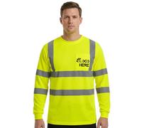TOPTIE Custom Class 3 T-Shirt Manica Lunga Aggiungi il Tuo Logo, Giallo fluo, S