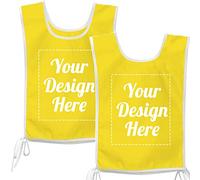 TOPTIE Custom Scrimmage Vest - Bavaglini per eventi sportivi con lacci estesi per sciare, per adulti e ragazzi, colore: giallo