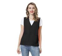 TOPTIE Gilet da cameriere con bottoni, Gilet da volontariato con tasche, senza maniche, sfoderato