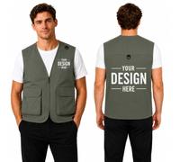 TOPTIE Gilet da lavoro volontario foderato in rete unisex personalizzato | 100% poliestere, giacca senza maniche per il personale di eventi di squadra, uniforme del supermercato, pesca, corsa