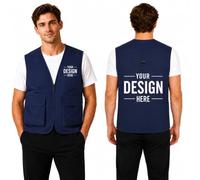 TOPTIE Gilet da lavoro volontario foderato in rete unisex personalizzato | 100% poliestere, giacca senza maniche per il personale di eventi di squadra, uniforme del supermercato, pesca, corsa