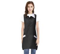 TOPTIE Grembiule da server uniforme da lavoro senza maniche con due tasche per salone di bellezza per capelli/unghie