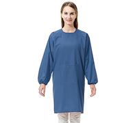 TOPTIE Grembiule Impermeabile a Maniche Lunghe Uomo/Donna, Camici da Pittura con Tasca Frontale, Grembiule per Pittura Artistica Abiti da Lavoro Donna Pulizie