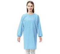 TOPTIE Grembiule Impermeabile a Maniche Lunghe Uomo/Donna, Camici da Pittura con Tasca Frontale, Grembiule per Pittura Artistica Abiti da Lavoro Donna Pulizie