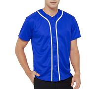 TOPTIE Maglia da Baseball da Uomo Plain Button Down Camicie Uniformi Sportive di Squadra Camicia Baseball Uomo
