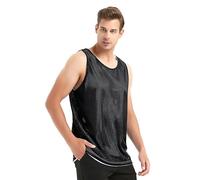 TOPTIE Maglie da Basket reversibili Canotta da Uomo Canotta in Rete Maglia da Lacrosse per Giovani Adulti-Nero/Bianco-XXL