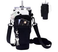 Toptime Stanley Cup - Borsa porta bottiglie d'acqua con tasca per telefono per Stanley Cup 1,18 l, porta bottiglia d'acqua con tracolla regolabile, accessori in neoprene per escursionismo, viaggi