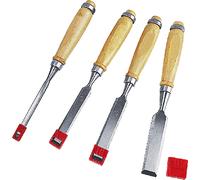 Grupa Topex Scalpelli Per Legno Serie 4 Pz Manico In Legno Misure 6-12-18-24 Mm