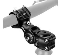 toptrek Manubrio per bicicletta, 31,8 mm, 90 mm, alluminio, regolabile a ± 60°, rialzo manubrio, design esagonale, per MTB, bici da strada, nero