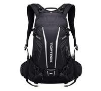 toptrek Zaino da bicicletta impermeabile 20 l, ultraleggero per uomo e donna, con protezione antipioggia e copertura per casco, zaino per mountain bike, Nero , L