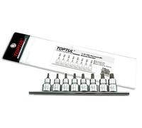 Set di chiavi TORX TOPTUL 1/2 pollice 8 Stk T20, T25, T27, T30, T40, T45, T50, T55
