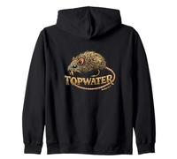 Topwater - Esca a Mosca per topwater, Design per roditori, Colore: Nero Felpa con Cappuccio