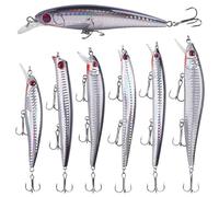 Topwater, kit di esche da pesca, 6 pezzi/12 pezzi, esche a forma di pesciolino in acqua salata, esche rigide, esche da surf, jerkbait popper per spigole offshore Ocen Gear Tackle