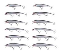 Topwater, kit di esche da pesca, 6 pezzi/12 pezzi, esche a forma di pesciolino in acqua salata, esche rigide, esche da surf, jerkbait popper per spigole offshore Ocen Gear Tackle