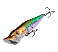 Topwater Popper Lure 12 cm ABS plastica Bass Bait (marrone verde - 16 cm 50 g)
