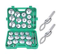 TOPWAY 31 Pezzi 1/2"" Set di Chiavi per Filtro Olio in Acciaio Inossidabile con 2 Manette Chiave Regolabile per Filtro Olio e Chiave per Garage Auto Riparazione con Custodia