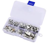 TOPWAY 60 Pezzi Set di Bullone Foro Terminali ad Anello in Rame Capicorda Crimp Anello Batteria Capicorda per Cavi Connettore Terminali SC per Nautica, Automobilistica (6/10/16/25mm²)