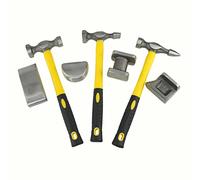 TOPWAY 7 Pezzi kit attrezzi da officina riparazione carrozzeria auto con manici in fibra di vetro, kit di martelli e tassi per carrozziere 454222 (Budget)