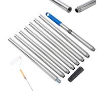 TOPWAY Asta di prolunga per rullo di vernice di qualità, 3,2 m, 8 x 40 cm, segmentata, in acciaio inossidabile, resistente e leggero, con adattatore conico, per rulli a vite o a pressione