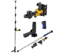 TOPWAY Asta Telescopica 3.7M per Livella Laser, Acciaio Inox, Bloccaggio Rapido, con Supporto Regolabile e Borsa 311579