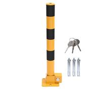 TOPWAY Barriera Parcheggio Auto Dissuasore Posta Pieghevole Palo di Barriera di Blocco del Parcheggio per Auto, Giallo e Nero, 60cm Altezza