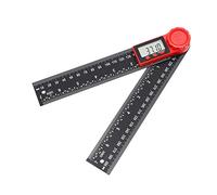 TOPWAY Goniometro Digitale 8" 200mm Digital Angle Finder, Fibra di Carbonio 0-360° Inclinometro Elettronico Goniometro Righello Angolo Strumento di Misura con Display LCD per Falegnameria Edilizia