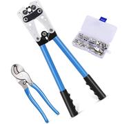 TOPWAY Pinza a Crimpare 6-50 mm² + 240 mm Tagliacavi + 60 PCs kit di Terminali p