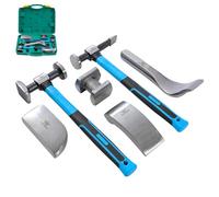 TOPWAY Set di 6 attrezzi professionali per riparazione ammaccature, manico in fibra di vetro, martello, carrelli, per la rimozione di ammaccature e carrozzeria, modello 454231