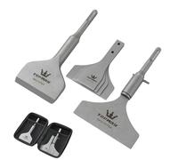 TOPWAY Set di 6 Pezzi SDS Plus Scalpello per Piastrelle 3 Pollici + 4 Pollici Raschietto per Pavimenti, Scalpello a Spatola per Rimozione di Piastrelle, Tappeti, Linoleum 121124