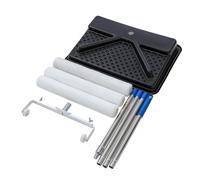 TOPWAY Set di rulli da pittura grandi da 45,7 cm, telaio in alluminio regolabile + 3 rulli di vernice + manico esteso rimovibile da 1,6 m + vassoio grande - Kit completo per pittura per pareti e