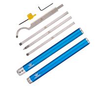 TOPWAY Set di Utensili per Tornitura per Legno con Punta in Carburo, Strumento per Sgrossatura e Finitura del Tornio per Tornitura del Legno Artigianale Fai-Da-Te