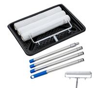 TOPWAY Set Grande Rullo per Vernice da 45,7 cm - Telaio Regolabile in Alluminio + 3 Rulli per Vernice + Manico Estensibile Rimovibile da 1,6M + Vassoio Grande per Vernice - Kit Completo per Pittura di