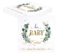TOPWAYS Tovaglioli neutri con decorazioni per baby shower, colore verde eucalipto e salvia, tovaglioli per baby shower, per feste di sesso del bambino, 40 pezzi
