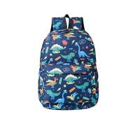 TOPWAYS Zaino carino per la scuola, multifunzionale, impermeabile, in nylon, grande, per scuola elementare, libro, casual, per ragazze e ragazzi dai 3 agli 8 anni, Dinosauro blu., Taglia unica, Casual