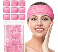 TopWheat Fasce per Capelli Monouso Spa, 100 Pezzi, Tessuto Non Tessuto Morbido, per Trattamenti Viso, Estetica, Trucco, Sauna (Rosa)