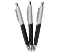Topwrite, Set di 3 Penne a Sfera Punta 1mm con Clip Metallico, Grigio
