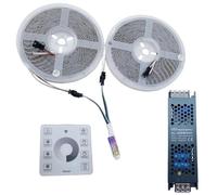 TOPXCDZ 20 m di luce LED fluente DC24 WS2811 SMD2835 per corse di cavalli pixel, set di lampade lineari flessibili indirizzabili (bianco caldo, 2 strisce da 10 m + controller + potenza)