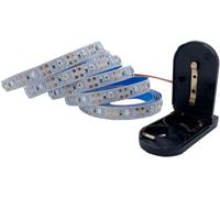 TOPXCDZ 2835 LED LED luce pulsante alimentato a batteria 3 V DC 60 LED/m flessibile LED SMD Band lampada decorazione casa 8 mm piastra 1 m 2 m (blu, 1 m)