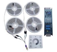 TOPXCDZ 40 m di luce LED fluente DC24 WS2811 SMD2835 per corse di cavalli pixel, set di lampade lineari flessibili indirizzabili (bianco caldo, 4 strisce da 10 m + controller + potenza)