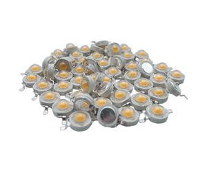 TOPXCDZ 50 pezzi chip LED ad alte prestazioni super luminoso SMD COB emettitore con diodo da 3 W, perline per illuminazione fai da te (bianco caldo 3500 k)