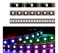 TOPXCDZ DC5V APA102 SK9822 - Striscia dati e orologio separatamente Smart LED pixel; 1 m/5 m; 30/60/144 LED/pixel/m; IP30/IP65/IP67 (Black PCB IP30, 5 m 60 LED/M)