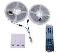 TOPXCDZ Luce a striscia LED per acqua corrente DC24 WS2811 SMD2835 Corse di cavalli Pixel Adressabile Flessibile Lineare Set di lampade (Bianco naturale, 2 * 10M Striscia+Controller+Alimentazione)