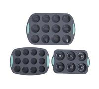 Topyond 3 Pack Donut Pan Silicone Baking Mold, Non-Stick Doughnuts Baking Pans, Kitchen Oven Baking Pans, Dishwasher Safe and Microwave Safe